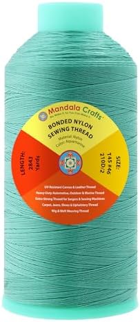 Mandala Crafts Size 46 210D T45 Aquamarine Bonded Nylon Thread, 2843 YDs