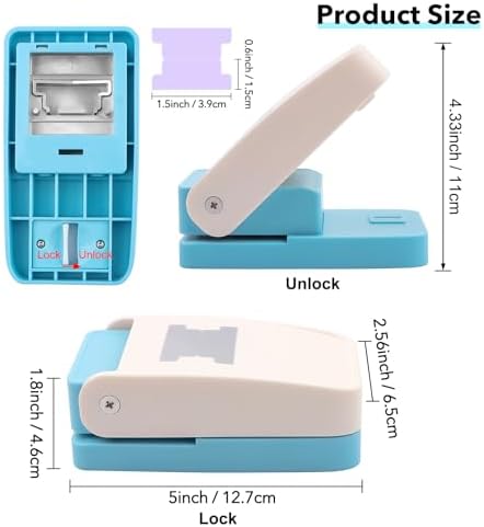 2 Pcs/Sets 30 Holes Binding Punch and Tab Machine, Loose Leaf Paper Punch Machine for Planner, A4 A5 A6 A7 B5 B6 B7 Book Binder Hole Puncher, DIY Tab Maker for Journals Notebooks Scrapbook Albums