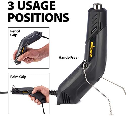 Wagner Spraytech HT400 Dual-Temperature Heat Gun, Electric Kit | Dual 450°F and 680°F settings support wiring repair, shrink tubing, wrapping and auto-body work.