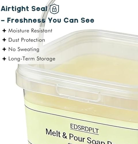 4lb Shea Butter Soap Base in Bucket - Airtight Resealable Lid, Moisture Proof, Premium Glycerin Melt and Pour for DIY Soap Making Supplies (Shea Butter, 4 Pound)