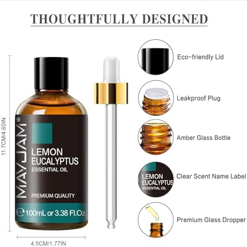MAYJAM Lemon Eucalyptus Essential Oil for Diffuser Skin Care, 3.38FL.OZ