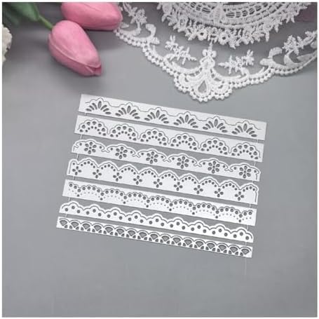 Scrapbooking Die-Cuts for Card Making, Christmas Metal Cutting Dies, Paper Craft Punch Template, Background Embossing Stencils, DIY Album Décor (Lace Wave Border Set- 15x10.8cm)