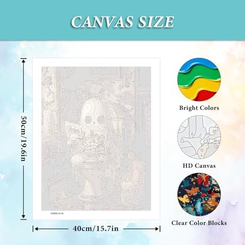 AIBOERL Paint by Numbers Kit for Adults Beginner,HalloweenGhost,12X16In
