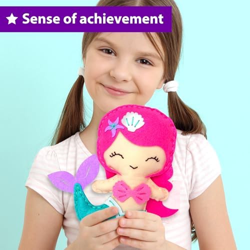 KRAFUN Mermaid Sea Animals Sewing Kit for Kids Age 6+ | 7 Projects