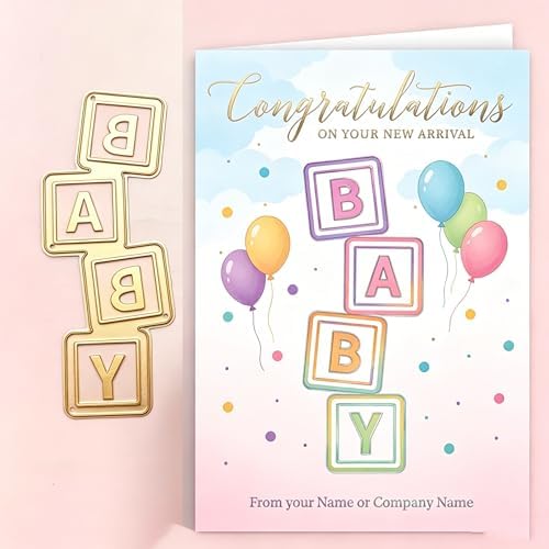 Lapoo Words Cutting Die for Scrapbooking - Durable, Cut Stencils for DIY Scrapbook Photo Album Decorative Paper Card, Card Making Supplies Party Wedding Decorations (Baby Text 3.5 x 1.4 in)