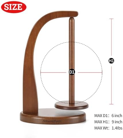 Yarn Holder for Crocheting with Magnetic Yarn Spinner-Dark Brown-Enlarged