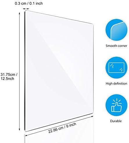 Blulu 2 Pieces Transparent Acrylic Die Cutting Pads, 8.7x6.1x0.1 Inch