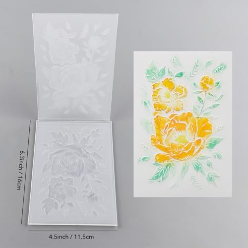 3D Embossing Folder for Card Making DIY Scrapbooking Blossom Bloom Floral Textures Fades Plastic Embossing Folder Plate Template for Paper Crafting Handmade Crafts Scrapbooking Supplies Scrapbook Deco
