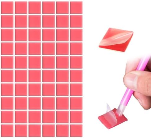 60 Pcs Painting Glue Clay Wax for DIY Diamonds Art Painting,2x2cm Red