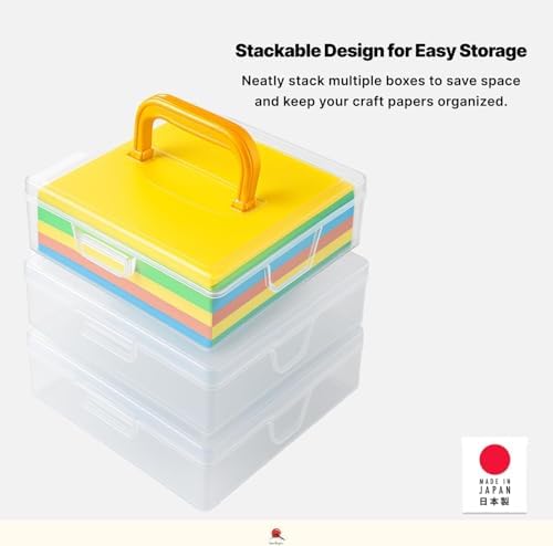 JapanBargain, 10-Pack Japanese Origami Paper Storage Box, Fits 6-inch Folding Paper up to 400 Sheets, Clear Plastic Craft Organizer for Cardstock, Stamps, Sewing Kit Tools, Made in Japan