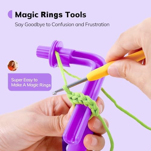 Crochetobe Crochet Tension Tool for Beginners, 3 in 1 Crochet Tension Ring