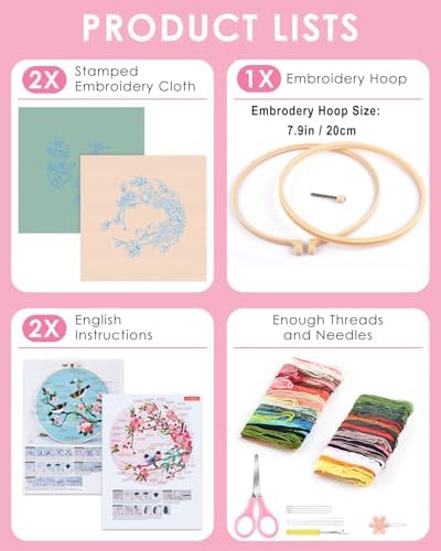 TINDTOP Embroidery Kit for Adult, Owl Embroidery Kit for Beginners