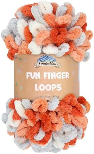 JubileeYarn Fun Finger Loops Yarn - 100g/Skein Jumbo Polyester - Ares - 1 Skein