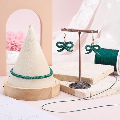 Nylon String for Bracelets, 0.6mm Nylon Cord Nylon Beading Thread 43 Yards Friendship Bracelet String Chinese Knotting Cord for Kumihimo Necklaces Tassels Jewelry Crafts (Dark Green)