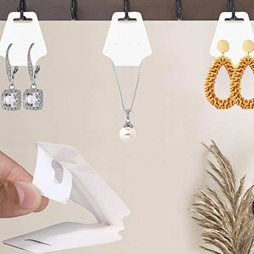 200PCS Bracelet Packaging for Small Business Self Adhesive Necklace Display Cards Jewelry Making Supplies Fold Over Hanging Holder for Keychain Earring Hairband