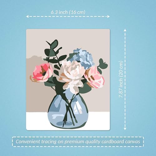 LuwoArte 6 Pack Paint by Numbers Kit for Adults – Flower Symphony – Floral Paint by Numbers for Adults Beginners – DIY Adult Paint by Number Kit – Relaxing Painting Set – 6.3 x 7.87 inch