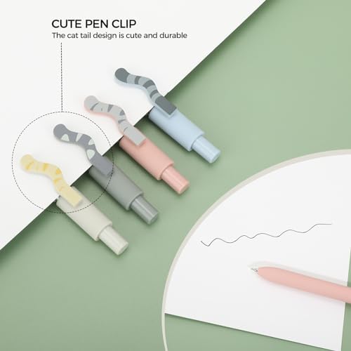 Ddaowanx Cute Cat Pens,4 Pcs 0.5mm Quick Dry Black Ink Gel Pens | Fine Point Smooth Writing Pens for Nurses and Teachers,Kawaii Office&School Supplies,Cat Lover Gifts for Women