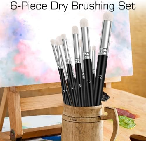 Dry Brush Set, 6 Different Sizes