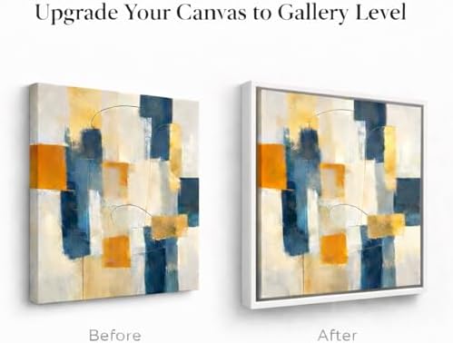 ART Floating Canvas Frame for 1"–1.25" Deep Gallery-Wrapped Canvas, Wood-Look Floater Frame for Stretched Canvas Prints & Wall, White, 10" x 16"
