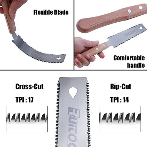 RUITOOL Japanese Hand Saw 6 Inch Double Edge Ryoba Pull Saw for Flush Cuts