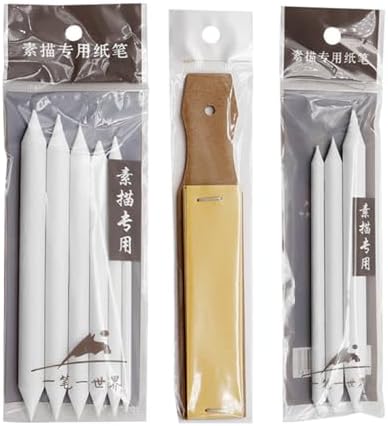 Artists Sketching Drawing Tools Set Art Blending Kits with Multiple Sizes Blending Stumps Tortillions and Sandpaper