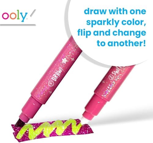 Ooly Switch-Eroo Magic Color Changing Sparkle Markers, Set of 12