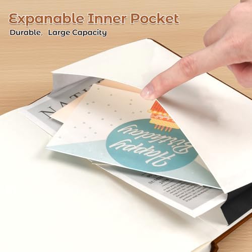 College Ruled Notebook, Hardcover Leather Journal for Women Men, A5, Lined