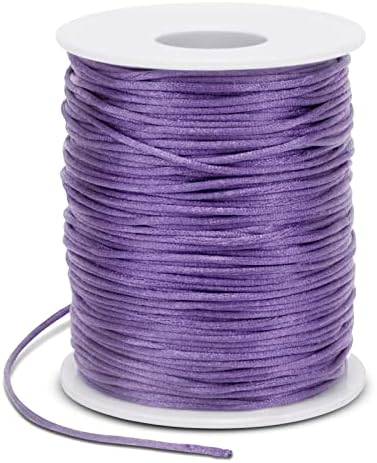 1.5mm Nylon Cord 328 Feet Satin Cord Nylon String for Bracelets, Bracelet Thread Bead String for Jewelry Making, Necklace, Chinese Knotting, Beading, DIY Crafts (Purple)