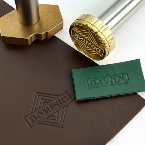 Terwex Custom Leather Stamp, Personalized Leather Letter Stamping with Your Unique Logo Text, Metal Leather Stamps Embossing Hammer Press Leathercrafting Tools, Dad Husband Boyfriend Handmade Gifts