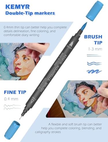 KEMYR Markers for Adult Coloring Books No Bleeding,100 Colors by Number
