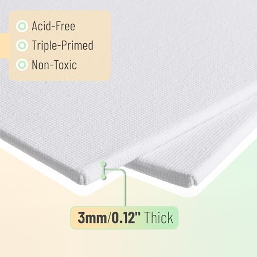 Mr. Pen- Canvas Panels, 2 Pack, 11x14 Inches | Triple Primed for Oil & Acrylic Paints, Canvas Boards for Painting, Painting, Blank Canvas for Painting, 3mm Thickness