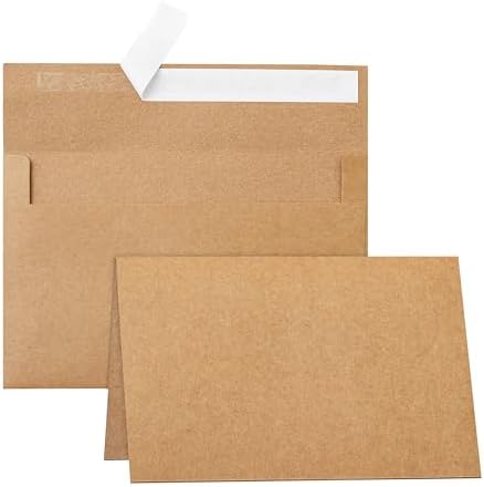 Silunkia 20 Packs Brown Blank Greeting Cards and Envelopes 4 x 6