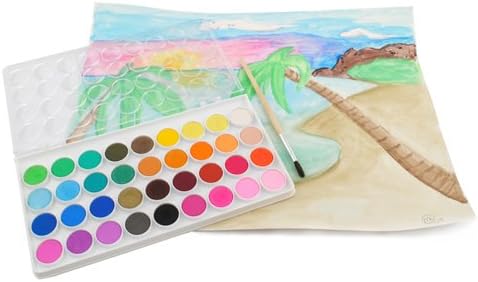 Ooly Lil' Watercolor Washable Paint Pods Set, 36 Colors | Ages 3+, Portable Case with Brush, Bright and Vibrant Washable Watercolors, School and Art Supplies for Kids and Adults
