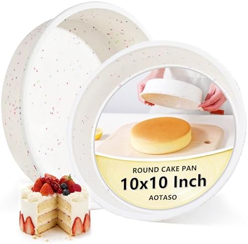 10 inch Silicone Round Cake Pans, Set of 2, Cream