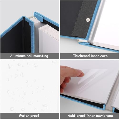 Zesthouse Large 18In Photo Album Self Adhesive 60 Pages, Scrapbook Albums with Sticky Page Holds 10x12 & 8x10 & 5X7 & 4x6 Pictures, DIY Photo Book Ideal Gift for Family Wedding Baby