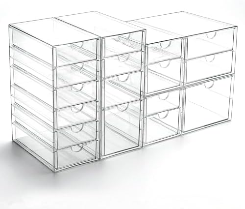 Prsildan 17 Drawers Teacher Toolbox Office Supply Organizer, Set of 4