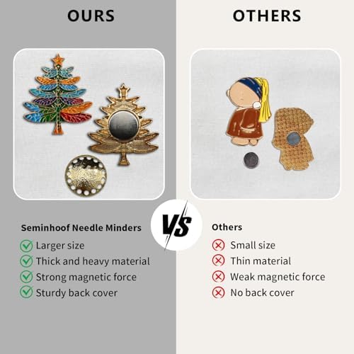 Magnetic Needle Minder Magnet Embroidery Accessories and Supplies Embroidery Needle Holder Cross Stitch Holder Needlework Supplies (Dragonfly Christmas Tree)