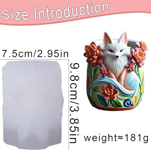 3D Fox Resin Casting Molds, Silicone Animal Candle Molds for Epoxy