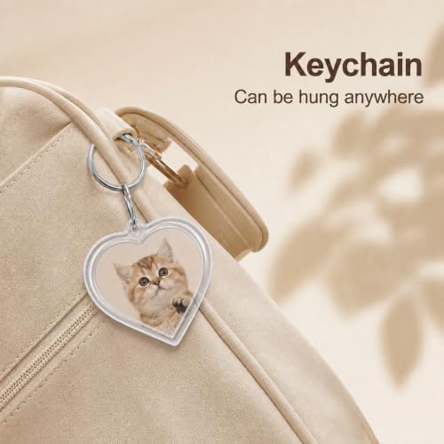 6 Pack Blank Photo Keychain, 2.16 x 1.5 Inch Acrylic Personalized Keychains for DIY Craft Making