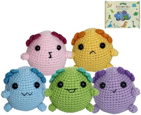 Fortilo Crochet Kit 5PCS Animals Axolotl with Keychains
