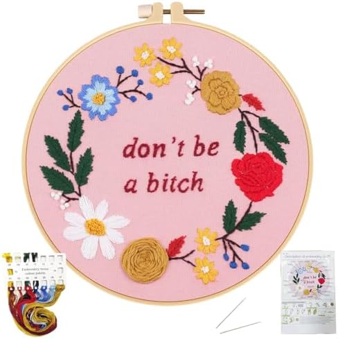 Nuberlic Funny Embroidery Kit for Beginners, Cross Stitch Kits