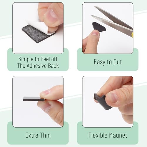 Mr. Pen- Self Adhesive Magnet Square, 150 pcs, Flexible and Extra Thin