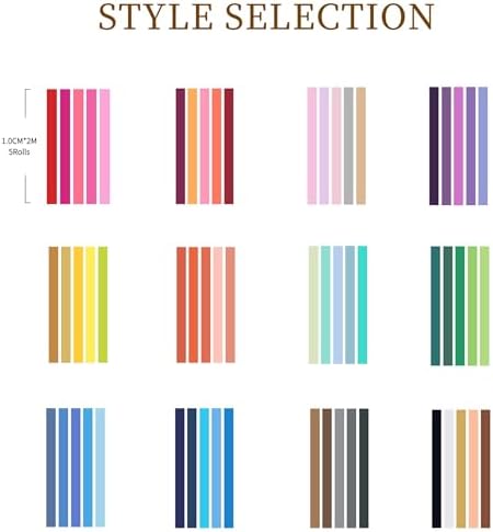 Solid Color Washi Tape Set - 5 Rolls Gradient Rainbow Adhesive Tapes Pastel Arts Decorative Masking Tape Sets for Craft, Kids, Scrapbook, DIY, Gift Wrapping (11-Neutral Earth)