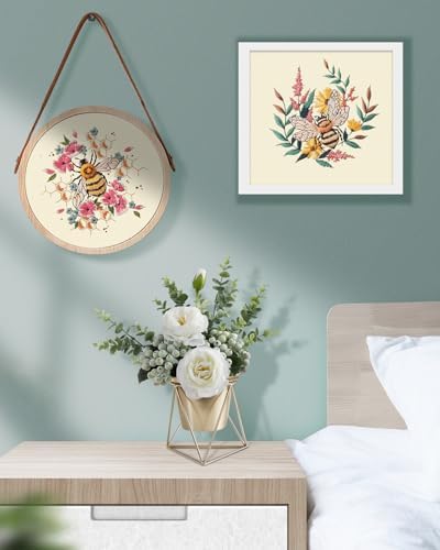 TINDTOP 2 Pack Embroidery Kit for Adult, Embroidery DIY Starter Kit, with Stamped Patterns, Hoop, Tools, Colorful Threads with Needles, Instructions (Bee)