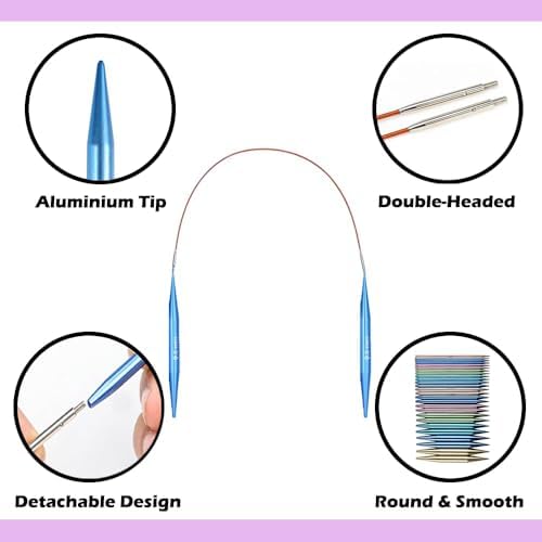 Yarniss 13 Pairs Circular Knitting Needle Set with Cable 3.0~10.0mm