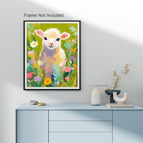 Natuyalo Paint by Numbers Kit for Adults, Sheep Paint By Number Kits for Beginner Animals Acrylic Painting Kit Adults' Paint-by-Number Kits for Gift Home Wall Decor 16x20 inch