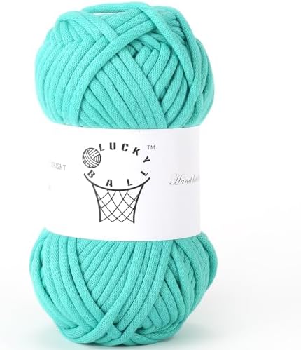 100g Yarn for Crocheting and Knitting,66yds/60m Cotton Yarn for Beginners,Cotton-Nylon Acrylic Blend Yarn for Beginners Crochet Kit Making(Teal Blue)