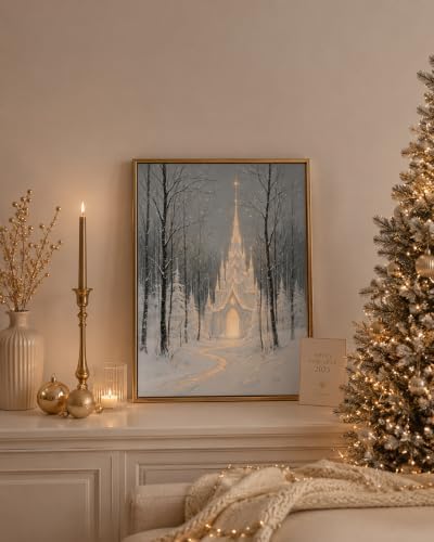 Christmas Night Castle Painting by Numbers for Adults Beginner 12 x 16 Inch