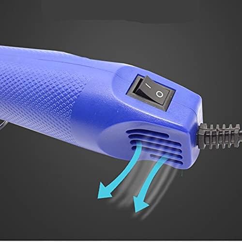 Mini Heat Gun for Epoxy Resin 300W Portable Handheld Heat Gun for Crafts Embossing, Shrink Wrapping, Drying Paint, Clay, Rubber Stamp Heat Tools, Dryer Craft Heat Tool for Cup Turner (Blue)