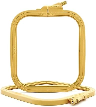 Nurge Square Embroidery Hoop - Plastic Cross Stitch Frame for Needlepoint & Embroidery - Adjustable Craft Hoop - Beige - No:2 (Small)